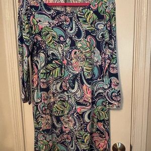 Lilly Pulitzer Blue Green Long Sleeve Sheath Dress